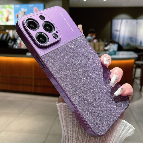 iPhone 13 Pro Max Metallic Glitter Powder Shockproof Phone Case - Purple