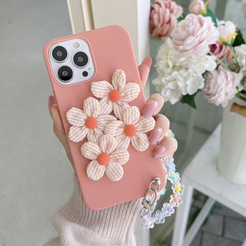 iPhone 13 Pro Max Four Flowers Hand Strap Phone Case  - Begonia