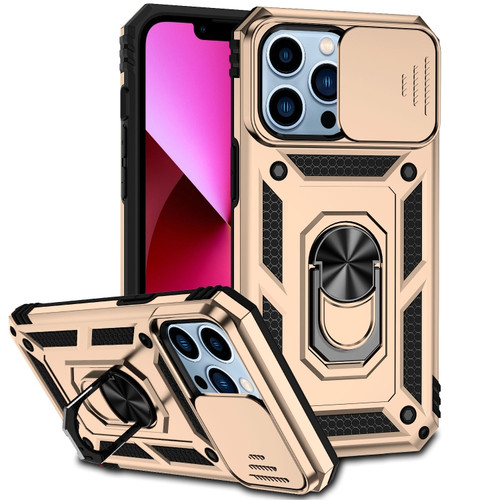 iPhone 13 Pro Max Sliding Camshield Holder Phone Case  - Gold