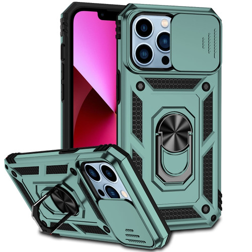 iPhone 13 Pro Max Sliding Camshield Holder Phone Case  - Dark Green
