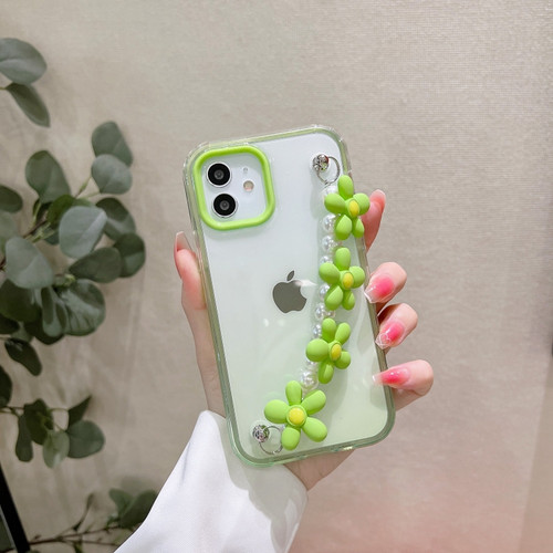 iPhone 13 Pro Max Gradient Flower Bracelet Phone Case  - Green