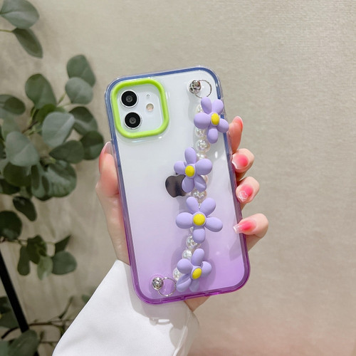 iPhone 13 Pro Max Gradient Flower Bracelet Phone Case  - Purple