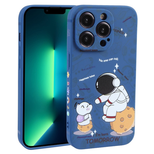 iPhone 13 Pro Max Astronaut Pattern Frosted TPU Phone Case - Blue