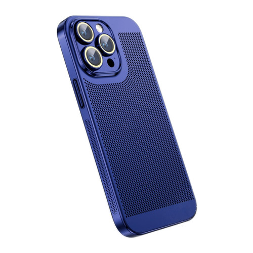 iPhone 13 Pro Max Ice Sense Heat Dissipation Electroplating PC Phone Case - Navy Blue