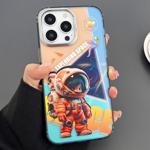iPhone 13 Pro Max Engraved Colorful Astronaut Phone Case - Triangle Bottom