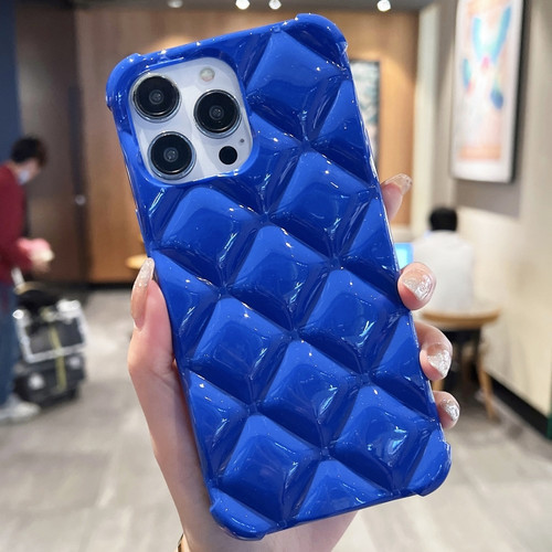 iPhone 13 Pro Max Diamond Lattice Varnish TPU Phone Case - Blue