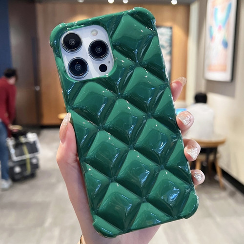 iPhone 13 Pro Max Diamond Lattice Varnish TPU Phone Case - Green