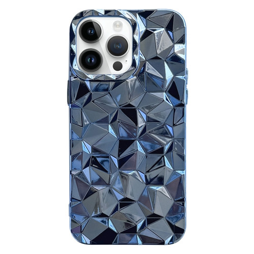 iPhone 13 Pro Max Electroplating Honeycomb Edged TPU Phone Case - Blue