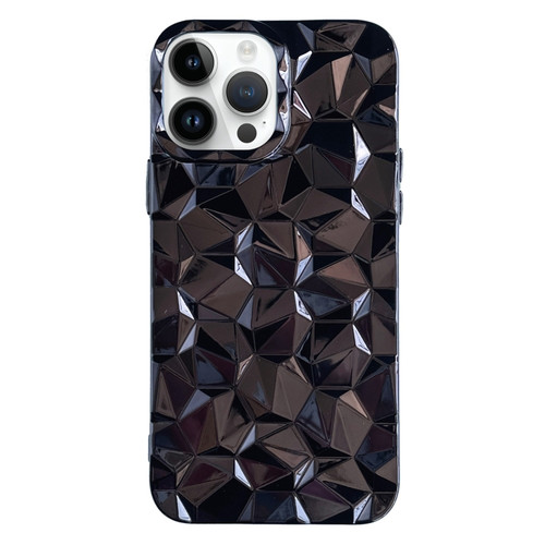 iPhone 13 Pro Max Electroplating Honeycomb Edged TPU Phone Case - Black