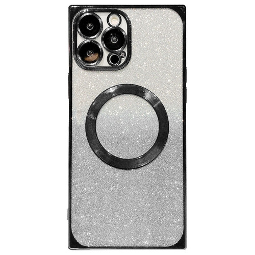 iPhone 13 Pro Max Square Gradient Magsafe Electroplating TPU Phone Case - Black