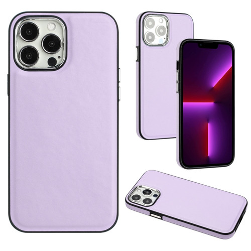 iPhone 13 Pro Max Leather Texture Full Coverage Phone Case - Purple