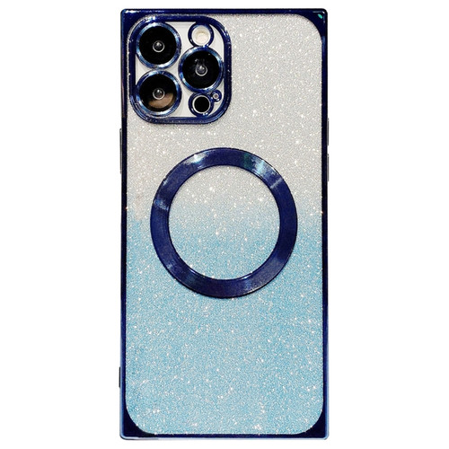 iPhone 13 Pro Max Square Gradient Magsafe Electroplating TPU Phone Case - Blue