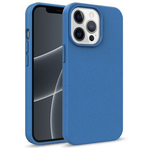 iPhone 13 Pro Max Starry Series Shockproof Straw Material + TPU Protective Case  - Blue