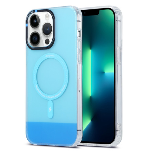 iPhone 13 Pro Max PC + TPU IMD MagSafe Magnetic Phone Case - Blue