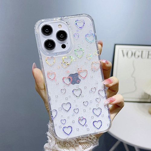 iPhone 13 Pro Max Little Star Series Glitter Powder TPU Phone Case - Little Love Heart