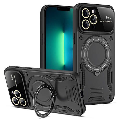 iPhone 13 Pro Max Large Window MagSafe Holder Phone Case - Black