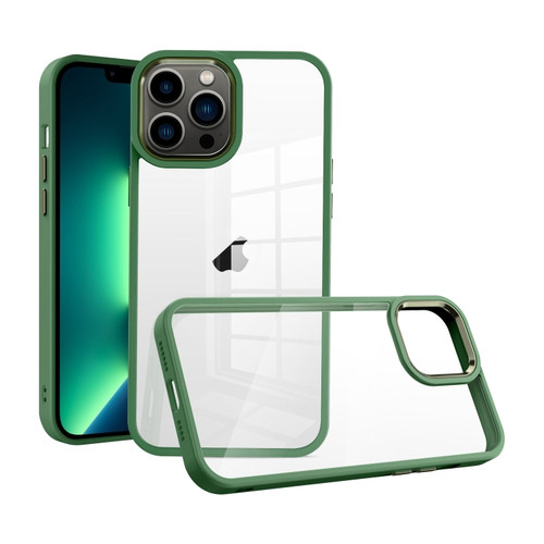 iPhone 13 Pro Max Macaron High Transparent PC Phone Case - Green