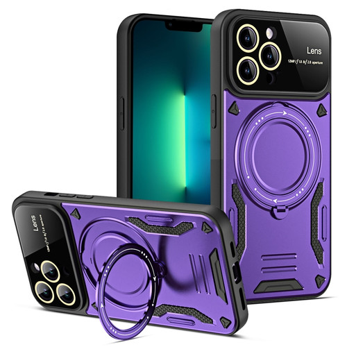 iPhone 13 Pro Max Large Window MagSafe Holder Phone Case - Purple