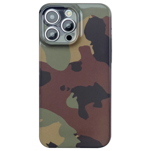iPhone 13 Pro Max Camouflage Pattern Film PC Phone Case - Green Camouflage