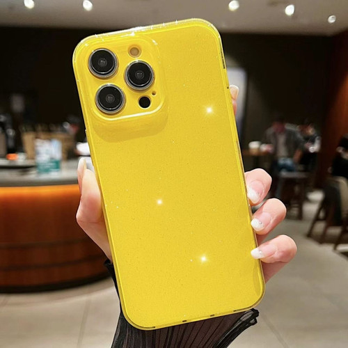 iPhone 13 Pro Max Jelly Glitter Solid Color TPU Phone Case - Yellow