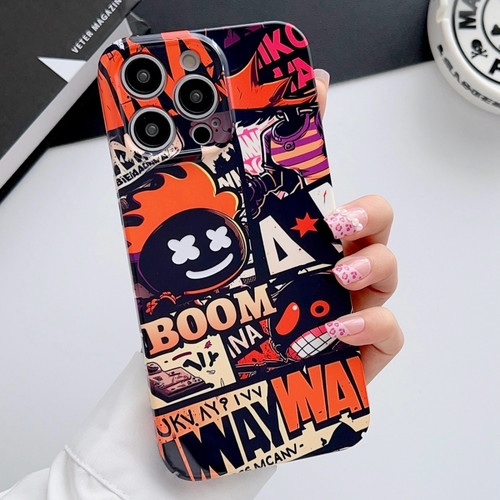 iPhone 13 Pro Max Painted Pattern Precise Hole PC Phone Case - Orange Comics