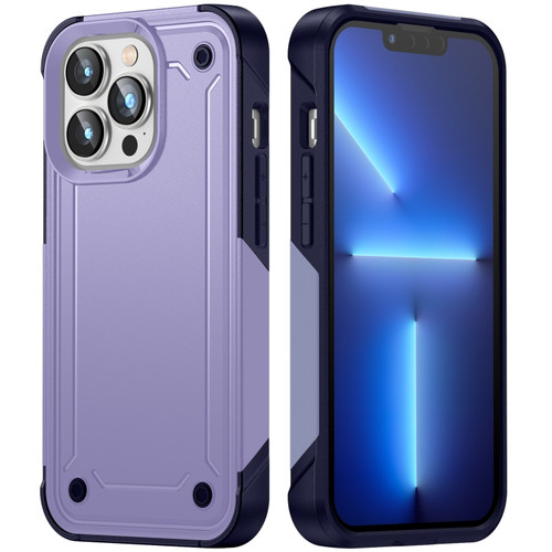 iPhone 13 Pro 2 in 1 Soft TPU Hard PC Phone Case - Purple Royal Blue