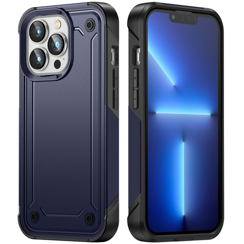 iPhone 13 Pro 2 in 1 Soft TPU Hard PC Phone Case - Blue