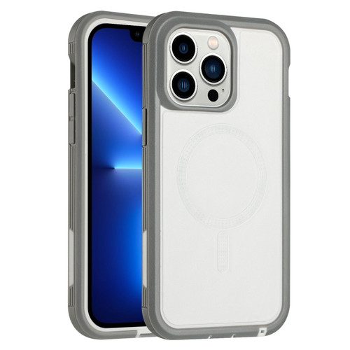 iPhone 13 Pro Defender Series XT MagSafe Magnetic PC + TPU Shockproof Phone Case - White+Grey