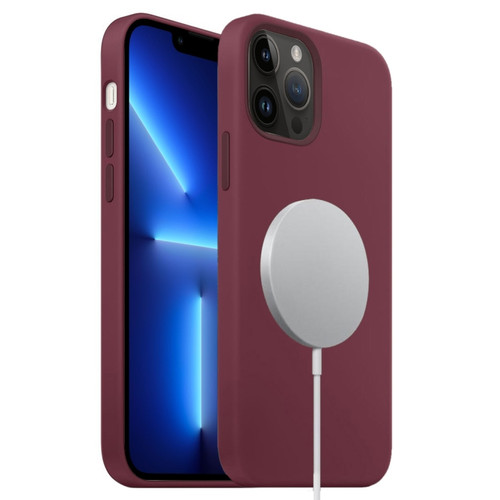 iPhone 13 Pro MagSafe Liquid Silicone Full Coverage Phone Case - Wine Red