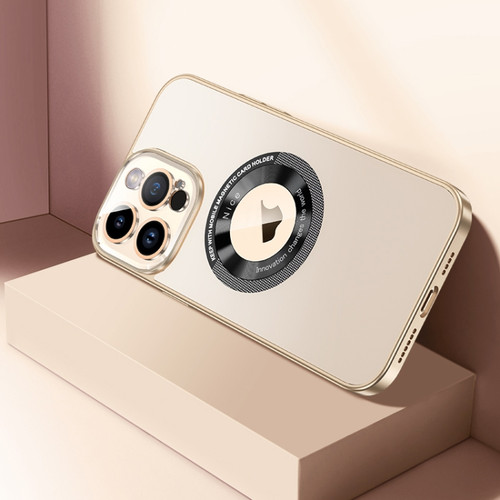 iPhone 13 Pro CD Texture MagSafe Magnetic Phone Case - Champagne Gold