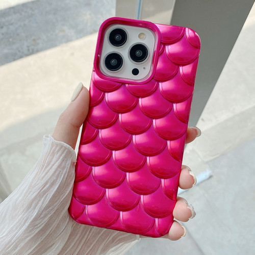 iPhone 13 Pro 3D Scale Style TPU Phone Case - Rose Red