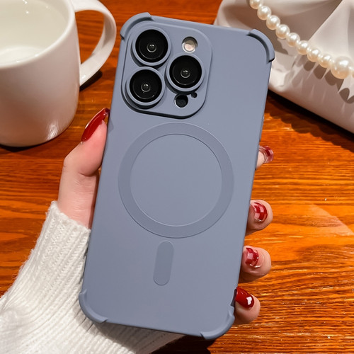 iPhone 13 Pro Four-corner Shockproof Skin Feel MagSafe Magnetic Phone Case - Grey