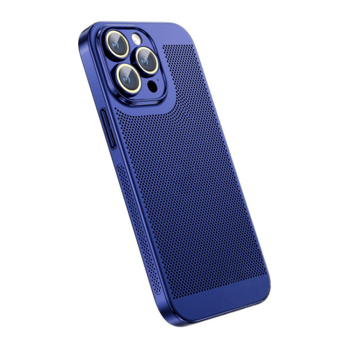 iPhone 13 Pro Ice Sense Heat Dissipation Electroplating PC Phone Case - Navy Blue