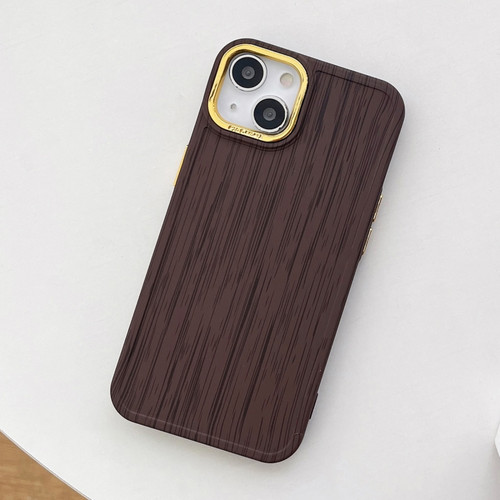 iPhone 13 Pro Retro Wood Texture Shockproof Phone Case - Coffee