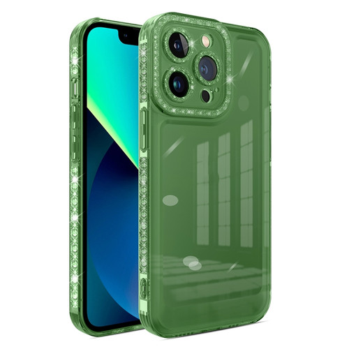 iPhone 13 Pro Shinning Diamond Space Shockproof Phone Case - Green