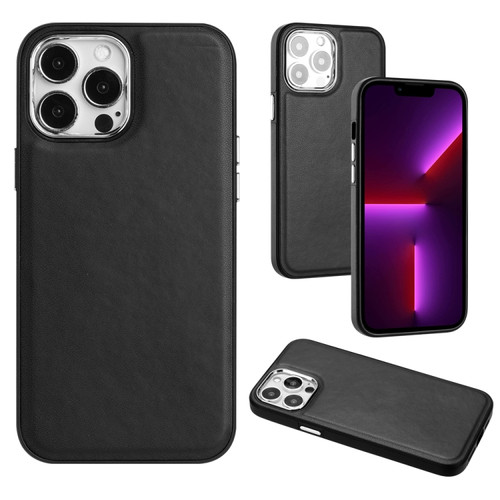 iPhone 13 Pro Leather Texture Full Coverage Phone Case - Black