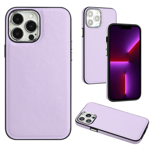 iPhone 13 Pro Leather Texture Full Coverage Phone Case - Purple