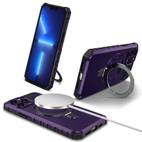 iPhone 13 Pro MagSafe Magnetic Holder Phone Case - Purple