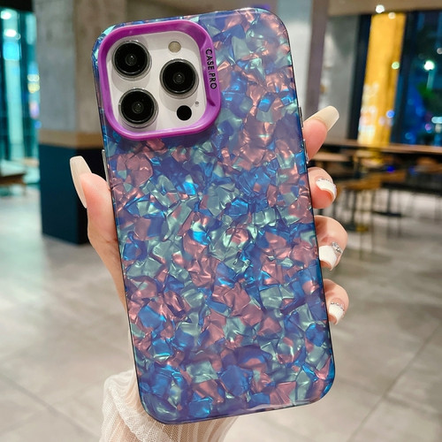 iPhone 13 Pro IMD Shell Texture TPU + Acrylic Phone Case - Purple