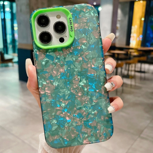 iPhone 13 Pro IMD Shell Texture TPU + Acrylic Phone Case - Green