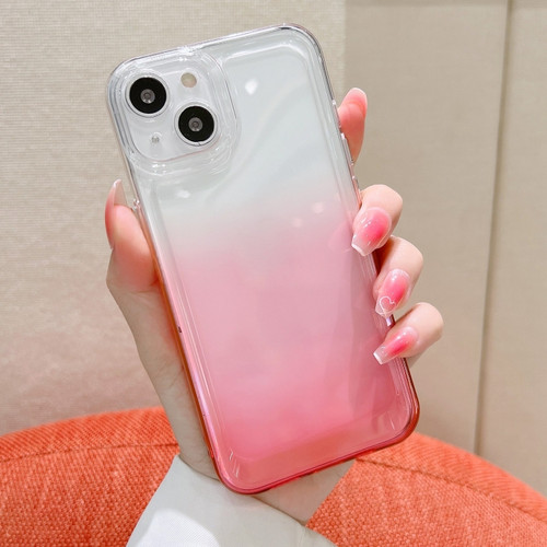 iPhone 13 Pro Gradient Electroplated Button Space Phone Case - Pink