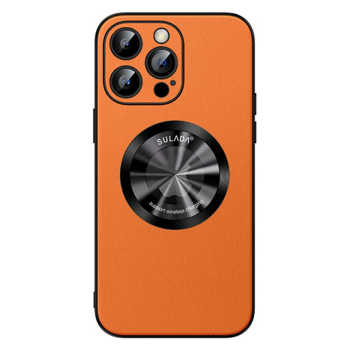 iPhone 13 Pro SULADA Microfiber Leather MagSafe Magnetic Phone Case - Orange