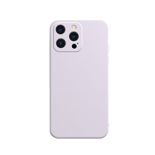 iPhone 13 Pro Solid Color Cube Straight Edge Liquid Silicone Case - Purple