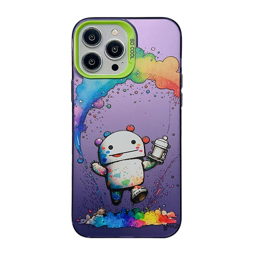 iPhone 13 Pro Cute Animal Pattern Series PC + TPU Phone Case - Robots