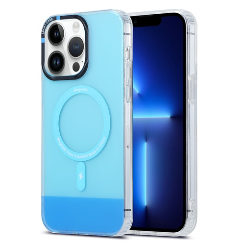 iPhone 13 Pro PC + TPU IMD MagSafe Magnetic Phone Case - Blue