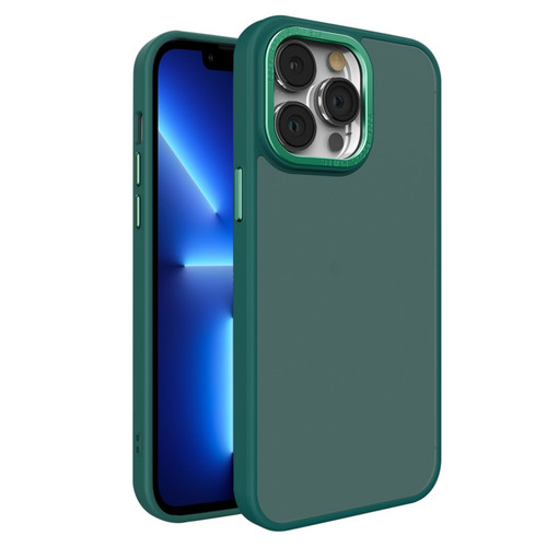 iPhone 13 Pro All-inclusive TPU Edge Acrylic Back Phone Case - Green