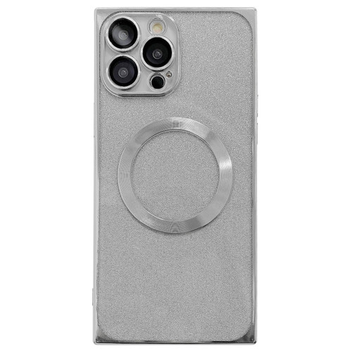 iPhone 13 Pro Square Gradient Magsafe Electroplating TPU Phone Case - Silver