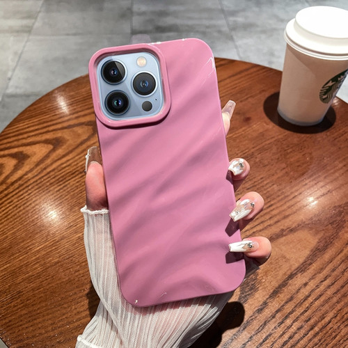 iPhone 13 Pro Solid Color Wave Texture TPU Phone Case - Taro Purple