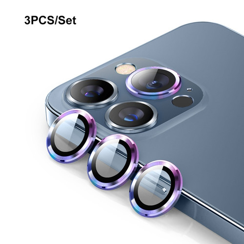 iPhone 13 Pro ENKAY Hat-Prince Aluminium Alloy + Tempered Glass Camera Lens Cover Film Ring / 13 Pro Max - Colorful
