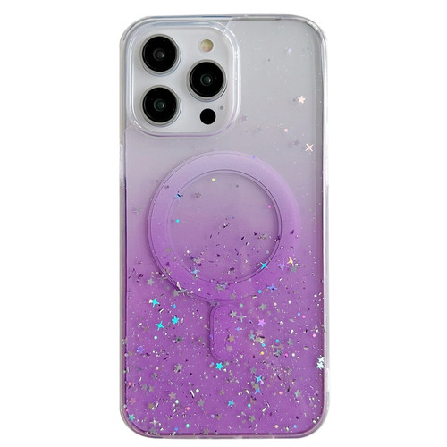 iPhone 13 Pro MagSafe Glitter Hybrid Clear TPU Phone Case - Purple